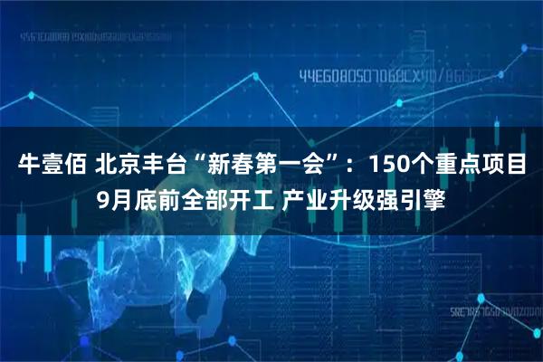 牛壹佰 北京丰台“新春第一会”：150个重点项目9月底前全部开工 产业升级强引擎