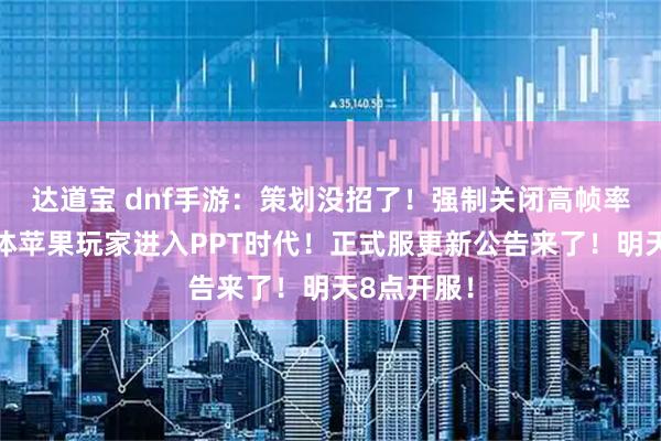 达道宝 dnf手游：策划没招了！强制关闭高帧率模式！全体苹果玩家进入PPT时代！正式服更新公告来了！明天8点开服！
